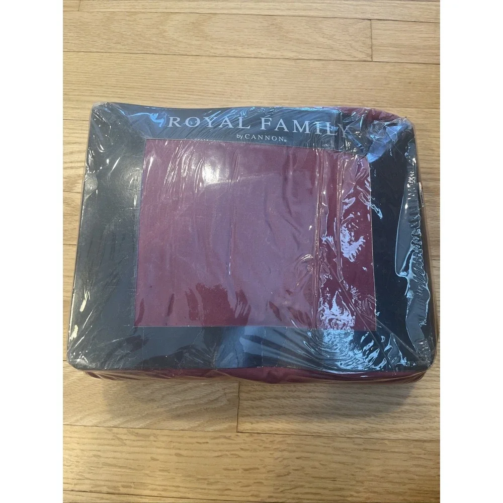 Vtg Cannon Royal Family 4 Pc King Sheet Set Burgundy NOS